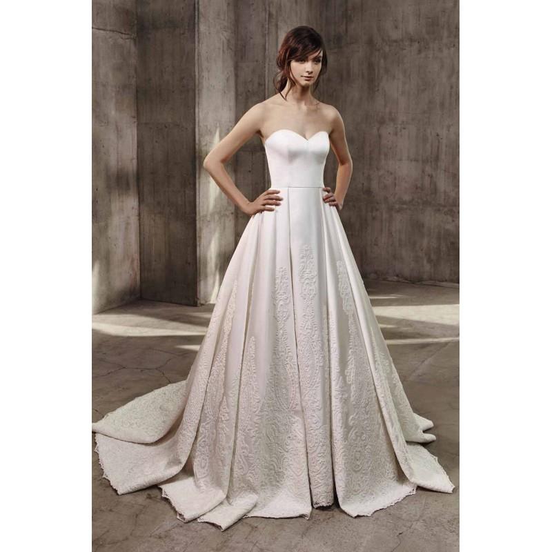 My Stuff, Abby by Badgley Mischka - Ivory Satin Floor Sweetheart  Strapless A-Line  Ballgown Regular