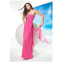 Popular Chiffon Fushia Empire Waist Strapless Floor Length 2017 Slimming Dress In Canada Bridesmaid