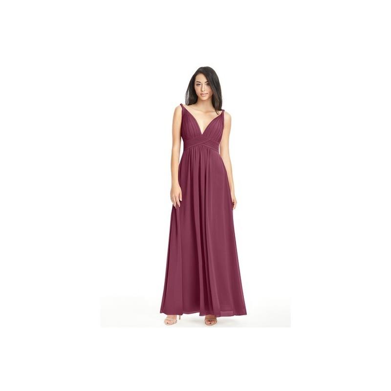 My Stuff, Mulberry Azazie Maren - V Back V Neck Chiffon Floor Length Dress - Charming Bridesmaids St