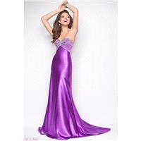 Blush 9584 Satin Sweetheart Neckline Empire Waistline Puddle Train - Blush Empire Waist Long Straple