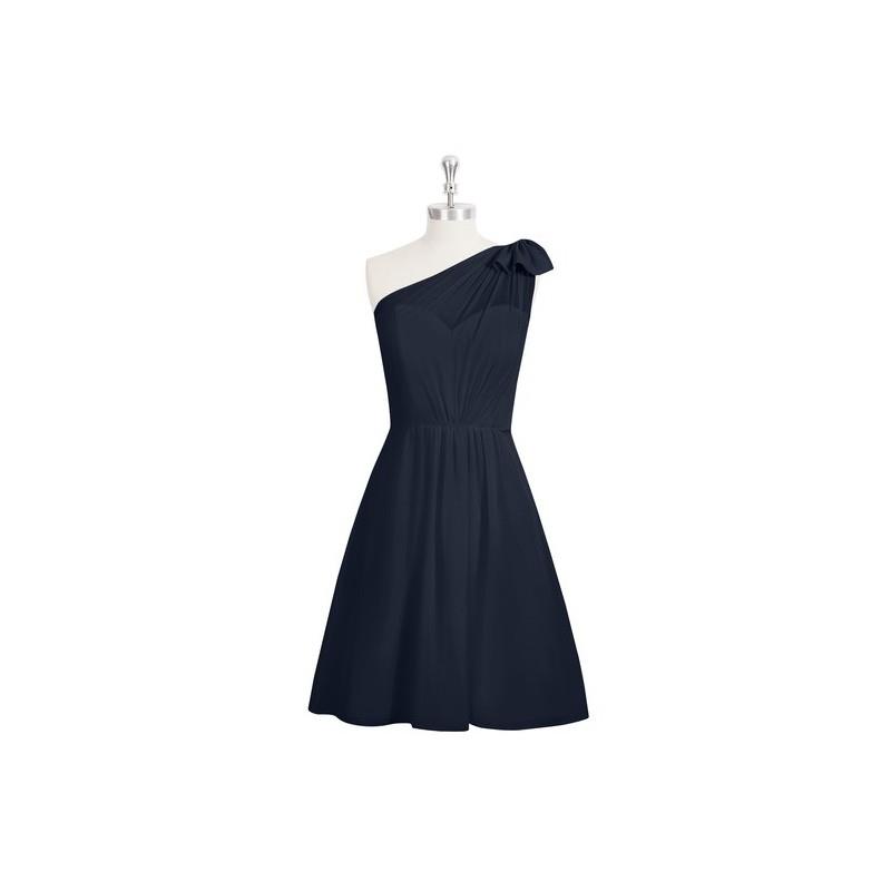 My Stuff, Dark_navy Azazie Monserrat - Illusion One Shoulder Knee Length Chiffon Dress - Cheap Gorge