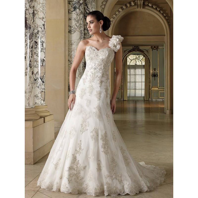 My Stuff, David Tutera 212257 Korrin Wedding Dress - One Shoulder David Tutera Long A Line Wedding D