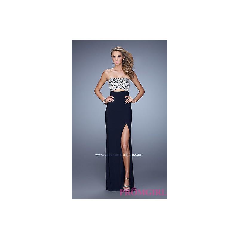 My Stuff, LF-21476 - Long Strapless Open Back Dress by La Femme - Bonny Evening Dresses Online