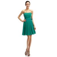 A-Line Sweetheart Short-Mini Chiffon Viridis Sleeveless Zipper Bridesmaid Dresses COZM14008 - Top De