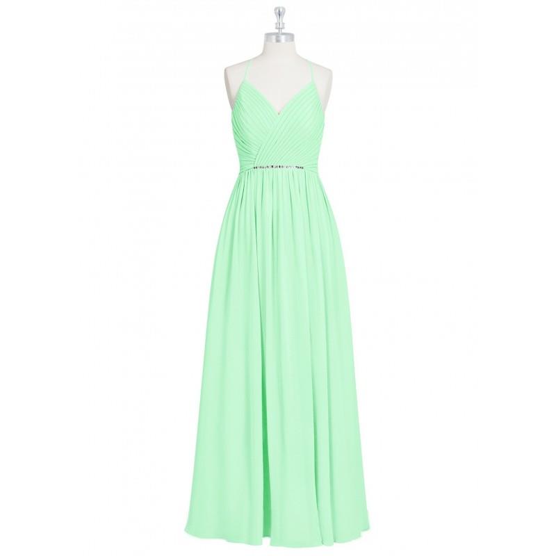 My Stuff, Mint_green Azazie Donna - Floor Length Illusion Halter Chiffon - Cheap Gorgeous Bridesmaid