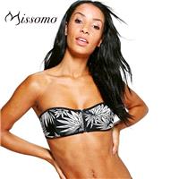 Vogue Sexy Simple Printed Zipper Up Black & White Bra Underwear Swimsuit Bikini - Bonny YZOZO Boutiq