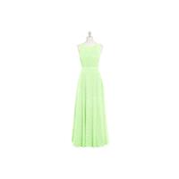 Sage Azazie Avery - Scoop Illusion Floor Length Chiffon And Satin Dress - Cheap Gorgeous Bridesmaids