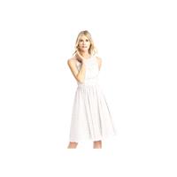 Ivory Azazie Victoria - Scoop Chiffon And Lace Illusion Knee Length Dress - Cheap Gorgeous Bridesmai