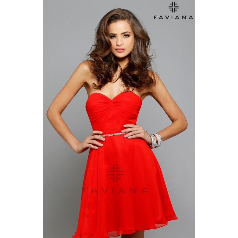 My Stuff, Candy Apple Red Faviana 7654 - Short Chiffon Dress - Customize Your Prom Dress