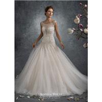 Sophia Tolli Fall/Winter 2017 Y21748 Ursa Beading Tulle Sweet Trumpet Ivory Sleeveless Illusion Chap