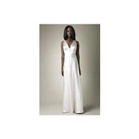 Charlie Brear SP14 Dress 13 - Charlie Brear Spring 2014 Full Length White Sheath V-Neck - Rolierosie