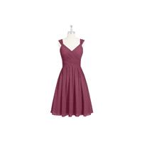 Mulberry Azazie Angie - V Neck Knee Length Chiffon Corset Dress - Cheap Gorgeous Bridesmaids Store