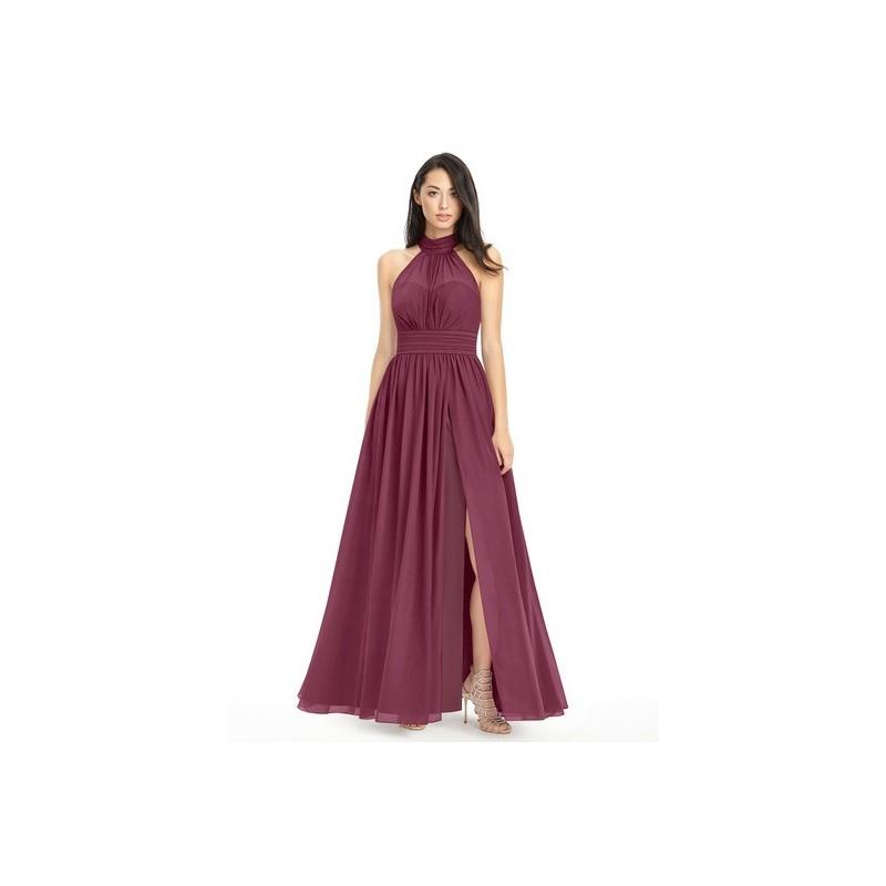 My Stuff, Mulberry Azazie Iman - Halter Illusion Chiffon Floor Length Dress - Cheap Gorgeous Bridesm