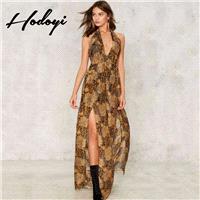 Vogue Sexy Open Back Printed Halter Summer Tie Jumpsuit - Bonny YZOZO Boutique Store