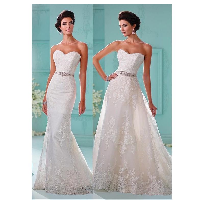 My Stuff, Junoesque Tulle Sweetheart Neckline 2 in 1 Wedding Dresses With Lace Appliques - overpink