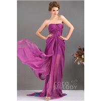 Charming Sheath-Column Strapless Sweep-Brush Train Chiffon Cocktail Dress COLF13008 - Top Designer W