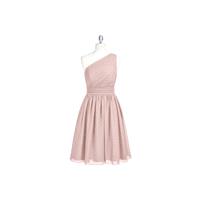 Dusty_rose Azazie Katrina - One Shoulder Chiffon Bow/Tie Back Knee Length Dress - Charming Bridesmai