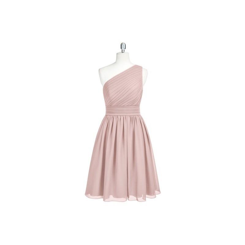 My Stuff, Dusty_rose Azazie Katrina - One Shoulder Chiffon Bow/Tie Back Knee Length Dress - Charming