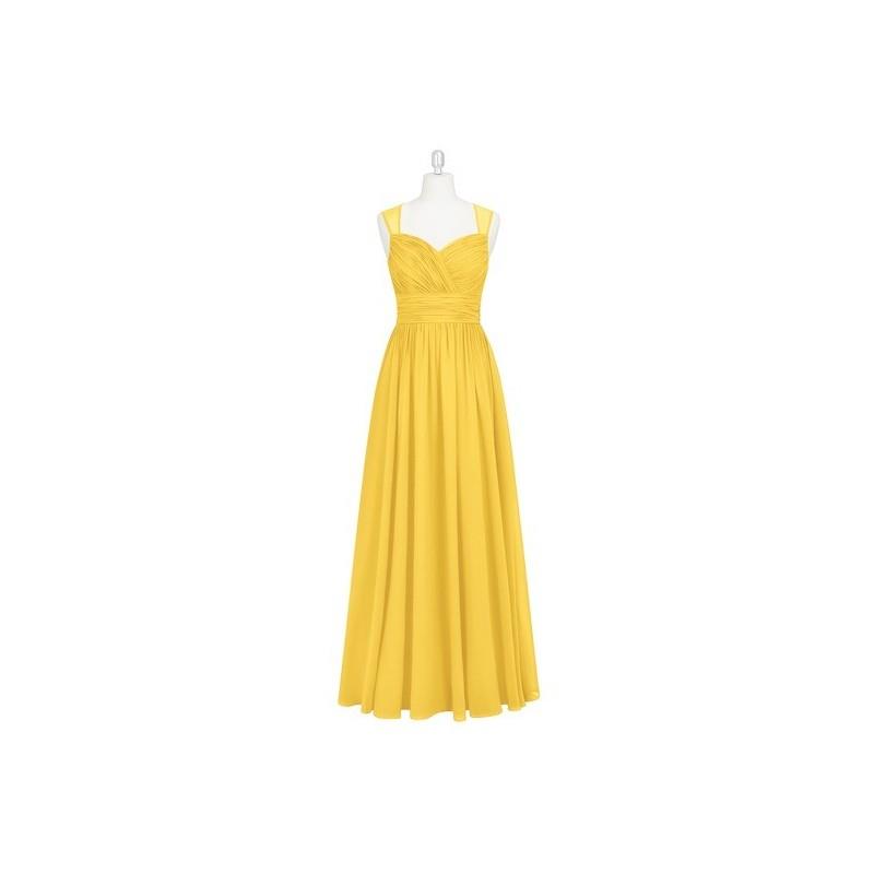 My Stuff, Marigold Azazie Dara - Illusion Floor Length Chiffon Sweetheart Dress - Simple Bridesmaid