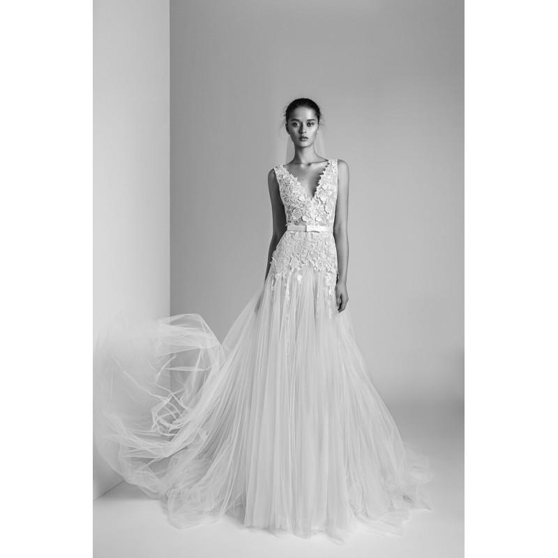 wedding, Alon Livne White 2018 GABRIELLE Tulle Appliques Sweet Court Train White Sleeveless V-Neck A