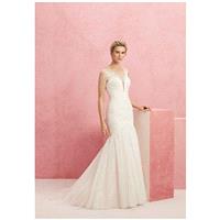 Beloved by Casablanca Bridal BL220 Bliss - Mermaid Illusion Asymmetric Floor Chapel Tulle Ruching -