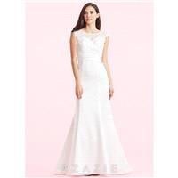 Ivory Azazie Ina BG - Illusion Court Train Satin And Lace Illusion - Charming Bridesmaids Store