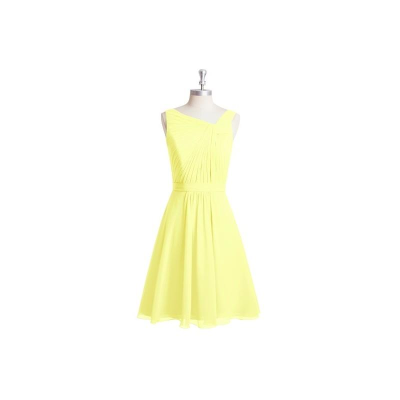 My Stuff, Daffodil Azazie Hermosa - V Neck Knee Length Chiffon Back Zip Dress - Charming Bridesmaids