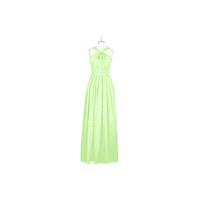 Sage Azazie Jacey - Chiffon Back Zip V Neck Floor Length Dress - Charming Bridesmaids Store