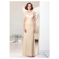 Fabulous Tulle & Stretch Satin Jewel Neckline Sheath Evening Dress With Train - overpinks.com