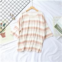 Oversized Fresh Cotton Stripped T-shirt - Discount Fashion in beenono