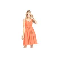 Papaya Azazie Mikaela - V Neck Bow/Tie Back Knee Length Chiffon Dress - Simple Bridesmaid Dresses &