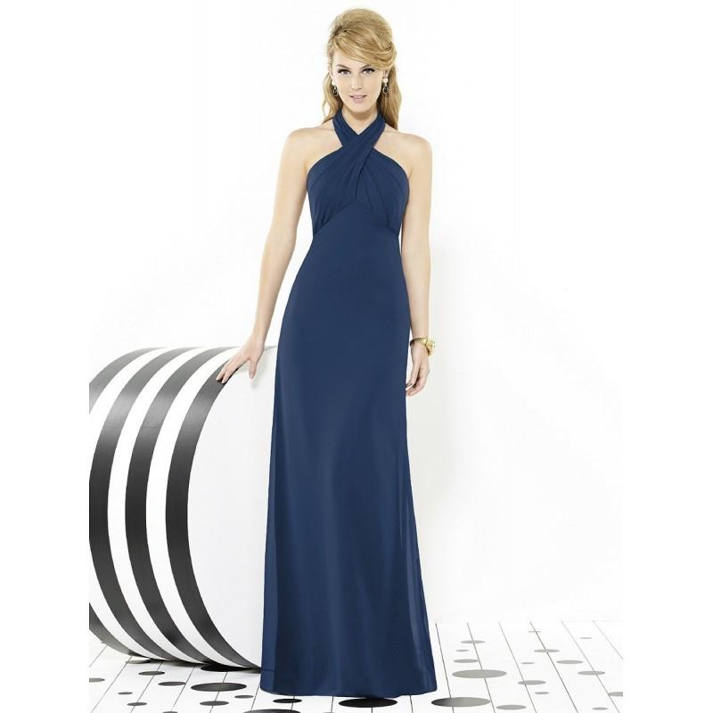 wedding, After Six 6716 Bridesmaid Dress - Long Halter Empire Waist Bridesmaids After Six Nu-Georget