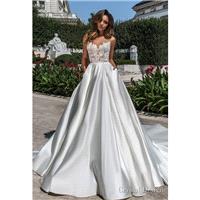 Crystal Design 2018 Kinsley Illusion Sleeveless Ball Gown Ivory Open Back Satin Beading Sweet Chapel