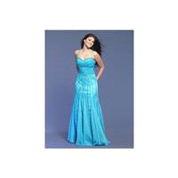 Dave and Johnny Aqua Beaded Chiffon Prom Dress 7701 - Brand Prom Dresses|Beaded Evening Dresses|Char