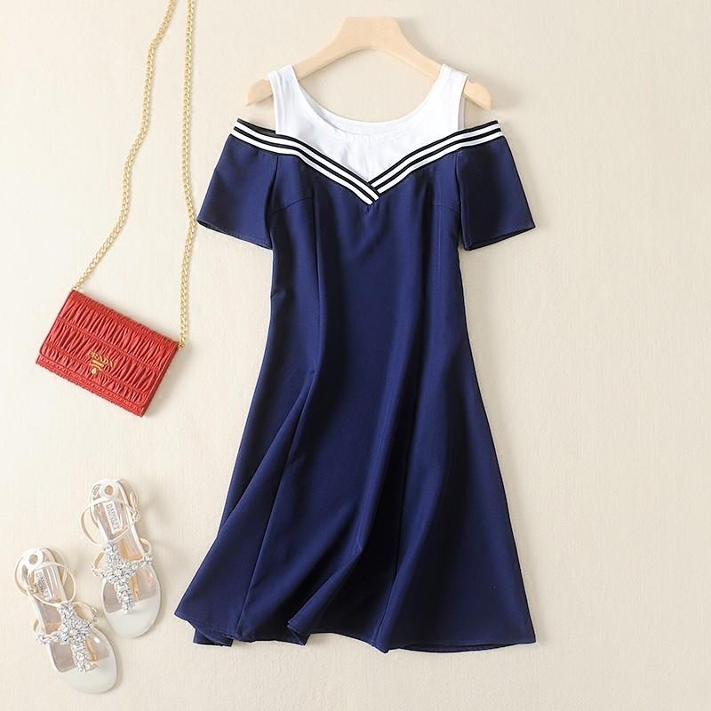 My Stuff, Solid Color Slimming Short Sleeves Dress - Lafannie Fashion Shop