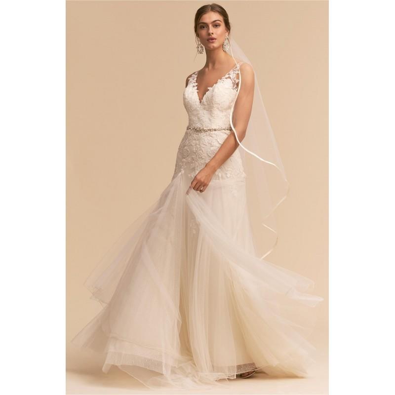 My Stuff, BHLDN 2018 Soulmate Sweep Train Ivory Sweet Open V Back V-Neck Aline Sleeveless Embroidery