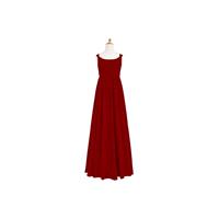 Burgundy Azazie Tiana JBD - Chiffon Bow/Tie Back Scoop Floor Length Dress - Charming Bridesmaids Sto