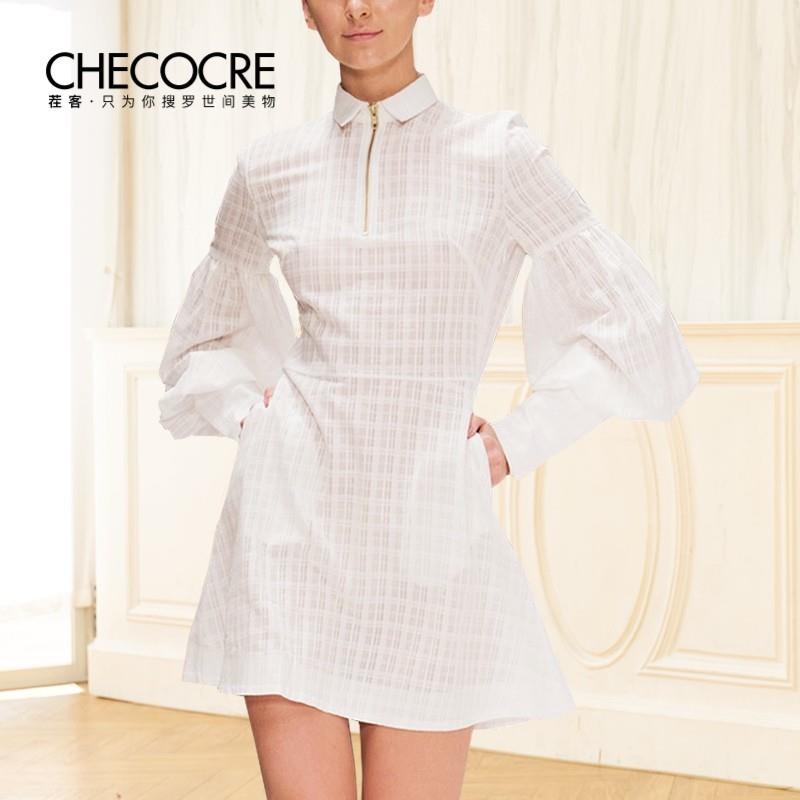 My Stuff, Attractive Curvy Bubble Sleeves Lattice It Girl 9/10 Sleeves Formal Wear Dress - Bonny YZO