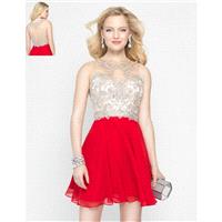 Alyce Paris - Crystal Embellished Sheer Cocktail Dress - Designer Party Dress & Formal Gown