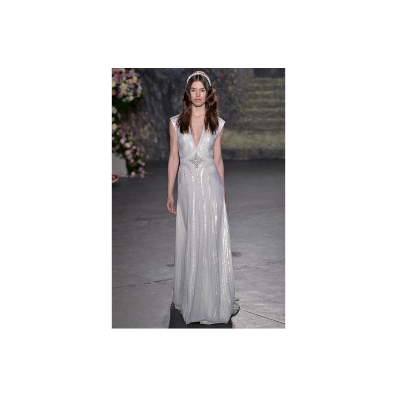 My Stuff, Jenny Packham Spring 2016 Wedding Dress 5 - Jenny Packham White Spring 2016 V-Neck Sheath