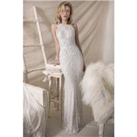 Lihi Hod Fall/Winter 2018 Melissa Sweep Train Halter Sheath Sleeveless Ivory Elegant Lace Beading Ou