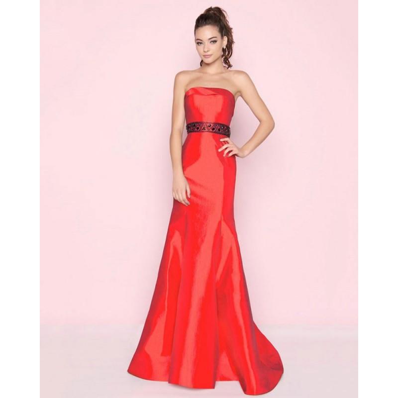 wedding, Mac Duggal - 12038L Strapless Folded Straight-Across Trumpet Skirt - Designer Party Dress &