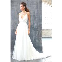 Madison James Style MJ313 by Madison James - Ivory Chiffon V-Back Floor Straps  V-Neck A-Line  Colum