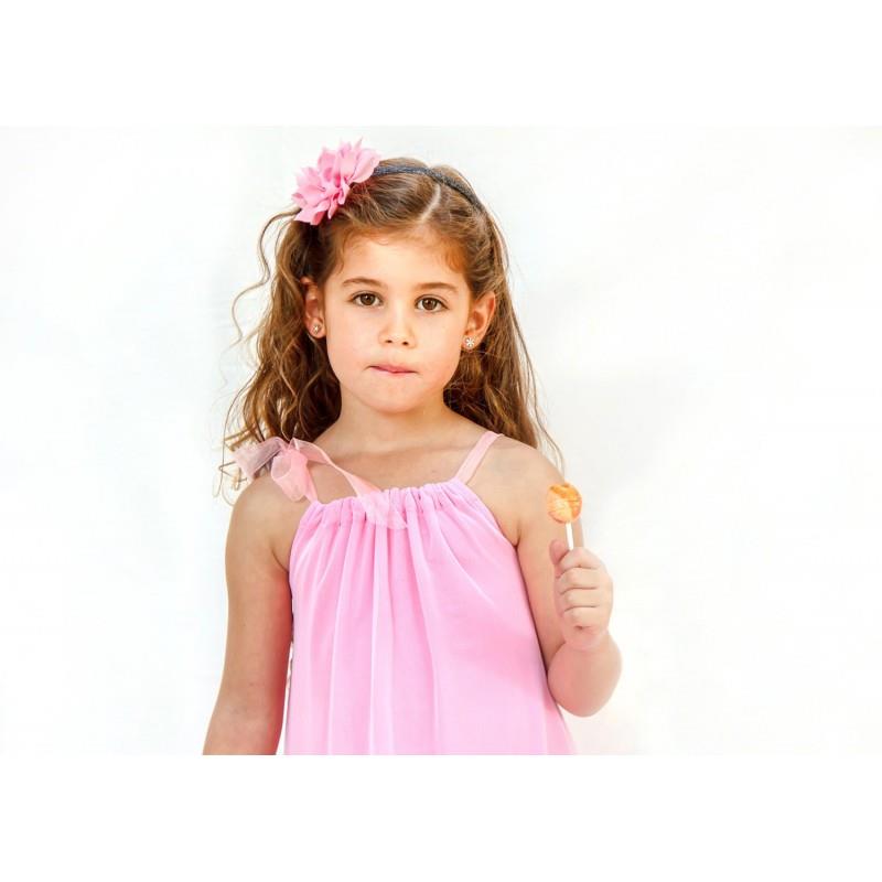 My Stuff, Pink flower girl tulle dress - pink party dress for girls - double layer dress for flower