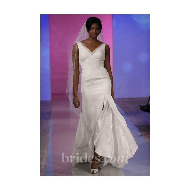 My Stuff, Robert Bullock Bride - Spring 2013 - Iris Sleeveless V-Neck Crepe Sheath Wedding Dress wit