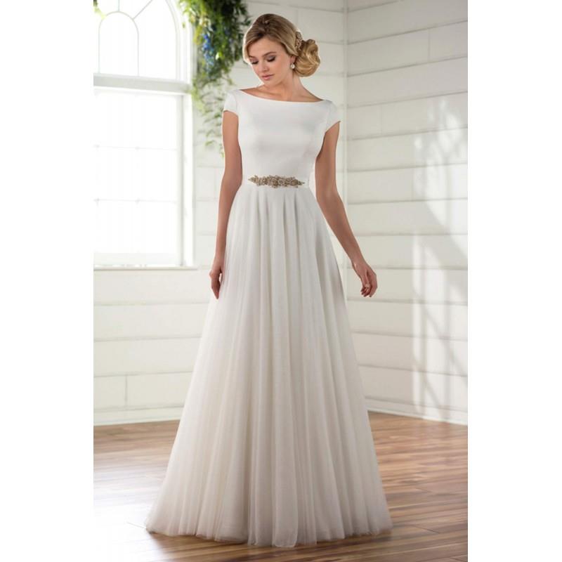 My Stuff, Plus-Size Dresses Style D2304 by Essense of Australia - Ivory  White Crepe  Tulle Belt  Lo