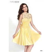 Tarik Ediz 90419 Lace Topper Bow Back Sweetheart Bodice - Cocktail Prom Sweetheart Tarik Ediz A Line