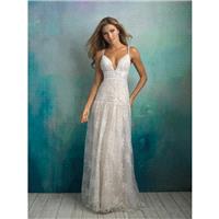 Allure Bridals Spring/Summer 2018 9526 Sweet Chapel Train Spaghetti Straps Champagne Aline Beading L