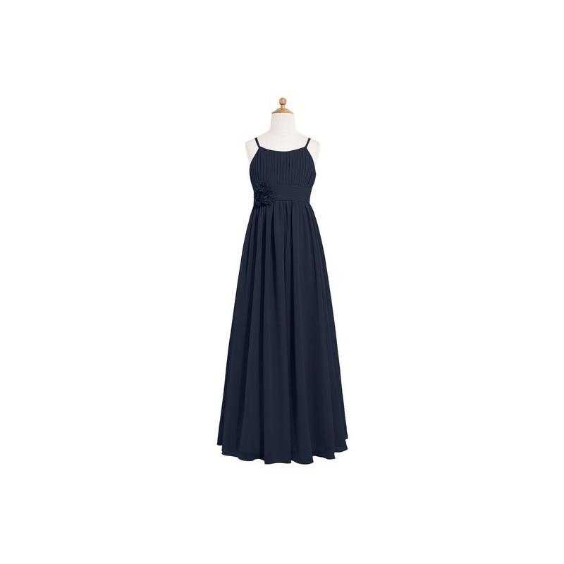 My Stuff, Dark_navy Azazie Astrid JBD - Scoop Back Zip Floor Length Chiffon Dress - Simple Bridesmai