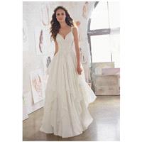 Morilee by Madeline Gardner/Blu 5512 - A-Line Sweetheart Dropped Floor Chapel Chiffon Lace - Formal